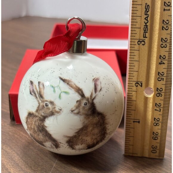 Royal Worcester Wrendale Designs Christmas Ornament With Hare Illustration - Picture 10 of 10
